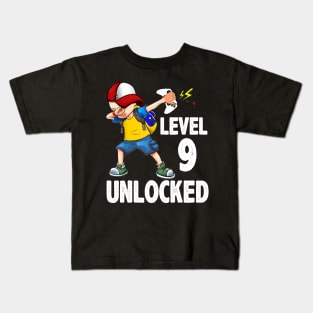 Video Gamer Dabbing Controller 9th Birthday Party Kids T-Shirt